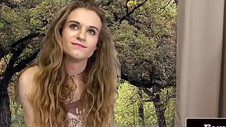 Amateur trap fingering her tight asshole