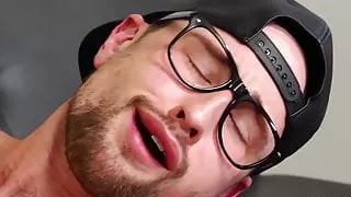 Gay with glasses fist fucked and gaped by hunky buddy