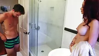 Impressive pounding handled by teen and her stepmommy too