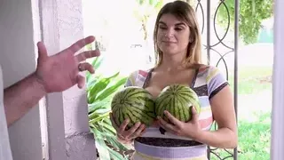 Chubby babe with huge natural tits Jenni Noble rides cock