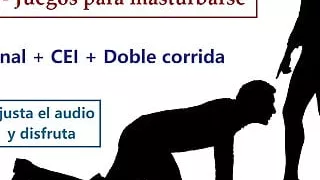 JOI CEI con anal, humillacion y doble corrida. En espanol.