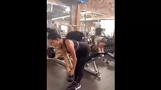 Nicole Scherzinger sexy workout in tight black outfit at gym