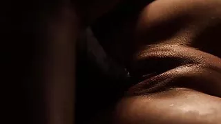 Busty babe eaten out romantically before interracial fucking