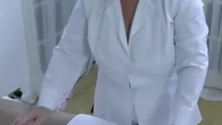 British GILF masseuse gives sloppy head before banging hard