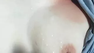 Cum on wife's tits