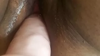 Wife playing with 8 inch dildo