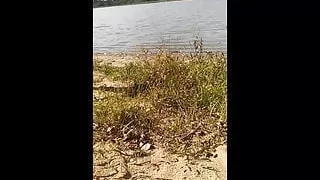 my busty wife at the lake