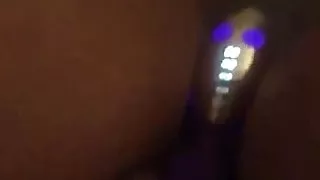 Chubby slut getting off with vibrator!