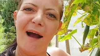 Milf Fucked Double Penetration By Cucumbers!!! Huge Tits!