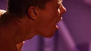 Exotic and sensual sexual experience under a strong rain