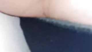 Playing with  blonde wife's mature saggy tits