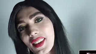 Toy loving femboy drilling her tight ass