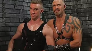 Tiedup stud rimmed and whipped by mature hunk