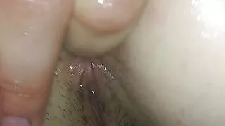Prepping and fingering my ass for husband