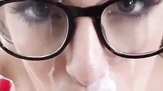 cum on glasses
