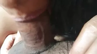 Blow job by my hot maid