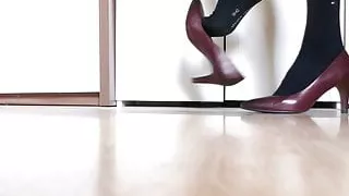Amateursex, Crossdresser, Kleid, Schwuler Sex, Fersen, High Heels