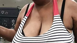 Ebony granny with enormous tits