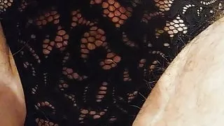 black panties crossdresser anal ass plug horny