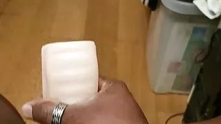 Black cock fleshlight lubricated wank masturbation
