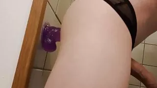 Cumming with no hands while riding dildo