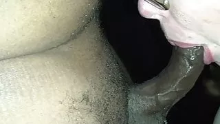BBW Swallowing Black Cock at the Porn Theater