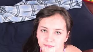 Horny Ukrainian teen gets fucked by two horny Russian studs