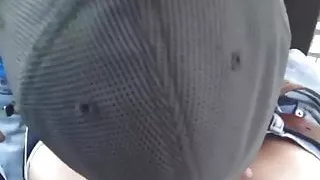 Sucking off a farmer on his tractor