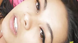 Gorgeous brunette excited by hot touches in 4K Closeup