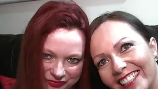 Busty cum slut Samantha sucking on massive cocks in orgy