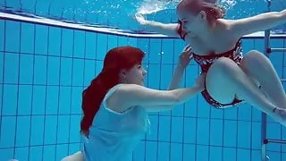 Big Tits, Bikini, Brunette Women, Lesbian Sex, Old, Pool