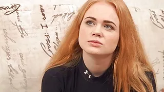 Debt4k. Cunning guy fucks shaved pussy of red-haired cutie