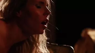 Busty erotic babe makes love with her big cocked partner