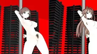 Two mature slutty womans dancing with their hairy pussies