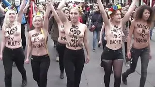 FEMEN topless protests in France