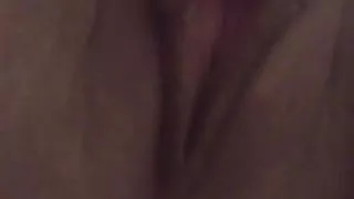 Sexy white milf fingers her big juicy clit