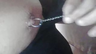 Chain in my pircing nipple