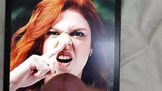 Cum tribute to redhead Amanda picking her nose