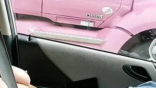 Exhibitionist wife flashing and masturebateing 4 trucker