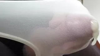 Cumming through white panties