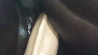 Rubbing On My Fat Pussy while Dildo in My Ass!!