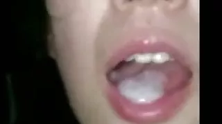 amateur japanese cum in mouth