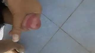 Late night masturbation while recording in bathroom