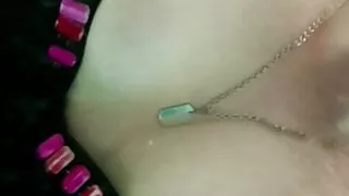 My wifes natural tits under water