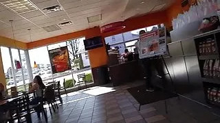 CandieCane - pissing in a dunkin donuts bathroom