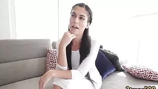 Stunning shemale wanks off her cock