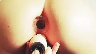 Horny slut, fucking my pussy with a buttplug in my tight ass