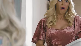 Lesbian step daughter and step mom playing with each other