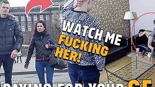 HUNT4K. Busty brunette Jocelyne Z gets her shaved cunt fucke