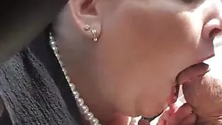 Classy hungry MILF sucks cock and gets her hole fingered